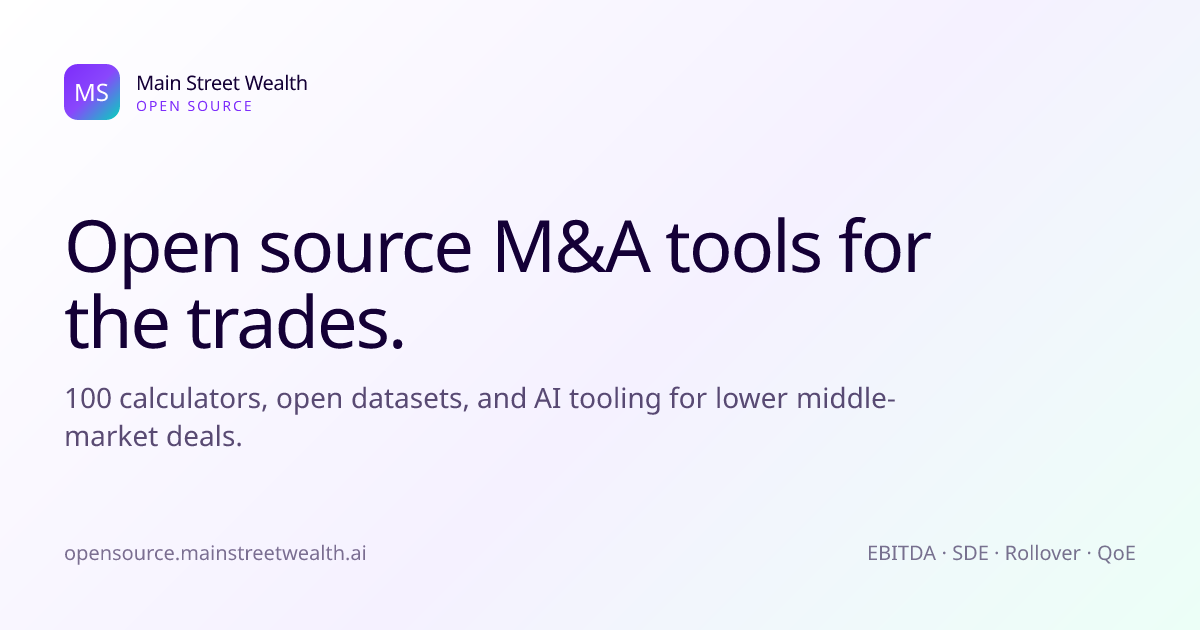 Show HN: Open-Source M&A Tools